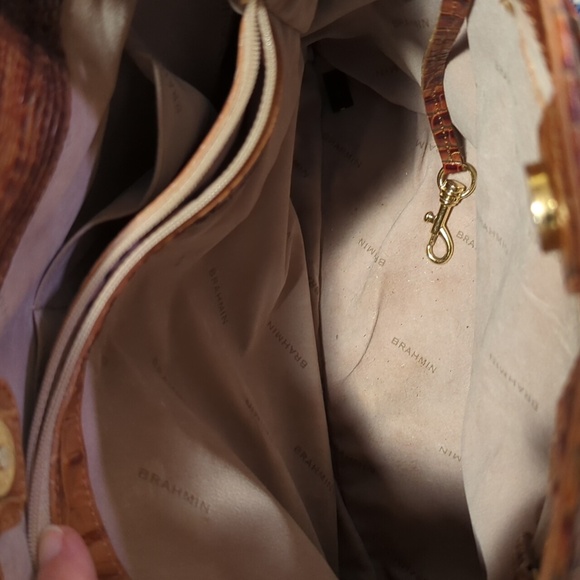 Brahmin Tan Crocodile Embossed Hobo Bag - Picture 10 of 12